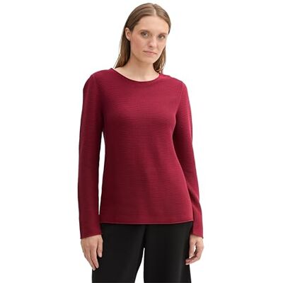 1016350 TOM TAILOR Sweter damski, 35930 Deep Red, XXS 1016350 TOM TAILOR Sweter damski, 35930 Deep Red, XXS