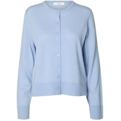 16098148-4905729 SELECTED WOMEN Slfthea Ls Knit Merino Cardigan Noos, Cashmere Blue, M 16098148-4905729 SELECTED WOMEN Slfthea Ls Knit Merino Cardigan Noos, Cashmere Blue, M
