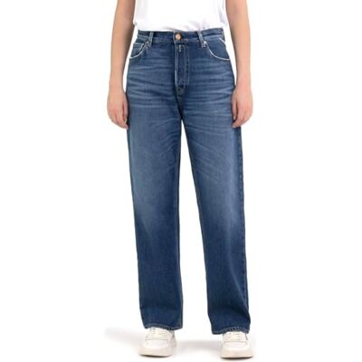 WA493 .000.737596A Replay Damskie dżinsy z wysokim stanem Ninetees fit Jaylie, 007 Dark Blue, 26W / 30L WA493 .000.737596A Replay Damskie dżinsy z wysokim stanem Ninetees fit Jaylie, 007 Dark Blue, 26W / 30L