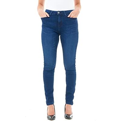 5056242799665 M17 Damskie dżinsy z wysokim stanem Skinny Fit Casual bawełniane spodnie z kieszeniami (16, czarne), Mid Wash Niebieski, 44 5056242799665 M17 Damskie dżinsy z wysokim stanem Skinny Fit Casual bawełniane spodnie z kieszeniami (16, czarne), Mid Wash Niebieski, 44