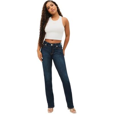 208796 True Religion Damskie spodnie jeansowe Billie średni stan proste rozciągliwe pojedyncze szwy, Ulepszenie indygo, 25 208796 True Religion Damskie spodnie jeansowe Billie średni stan proste rozciągliwe pojedyncze szwy, Ulepszenie indygo, 25