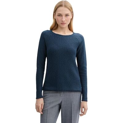 1045574 TOM TAILOR Sweter damski, 10378 – Dark Denim Blue, XXS 1045574 TOM TAILOR Sweter damski, 10378 – Dark Denim Blue, XXS