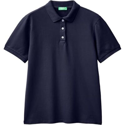 3WG9D300E United Colors of Benetton Kobieta koszulka polo, niebieski, S 3WG9D300E United Colors of Benetton Kobieta koszulka polo, niebieski, S