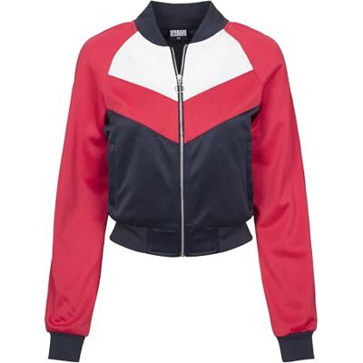 TB1856-01224 Urban Classics Damska kurtka dresowa Ladies Short Raglan Track Jacket, wielokolorowy (Navy/Fire Red/White 01224), XS TB1856-01224 Urban Classics Damska kurtka dresowa Ladies Short Raglan Track Jacket, wielokolorowy (Navy/Fire Red/White 01224), XS