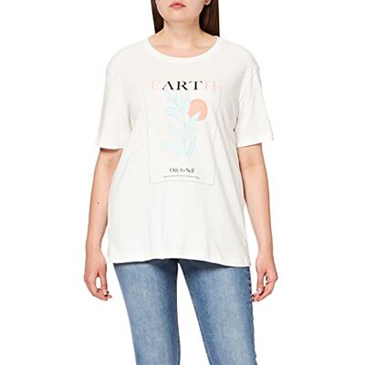 1100-004259 NA-KD Damska koszulka z nadrukiem Ziemi, Off-White, L 1100-004259 NA-KD Damska koszulka z nadrukiem Ziemi, Off-White, L
