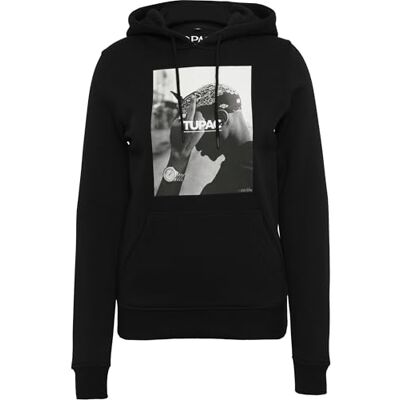 MT1909-00007-0051 Mister Tee Damska bluza z kapturem Ladies 2Pac F*ck The World Hoody, luźna bluza z kapturem z nadrukiem fotograficznym dla kobiet, czarny, S MT1909-00007-0051 Mister Tee Damska bluza z kapturem Ladies 2Pac F*ck The World Hoody, luźna bluza z kapturem z nadrukiem fotograficznym dla kobiet, czarny, S