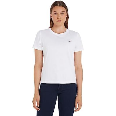 DW0DW09198 Tommy Jeans Damska koszulka TJW Regular Jersey C Neck, biały, XXS DW0DW09198 Tommy Jeans Damska koszulka TJW Regular Jersey C Neck, biały, XXS
