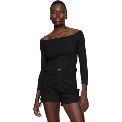 TB4731 Urban Classics Damska koszulka z d?ugim r?kawem Ladies Off Shoulder Rib Longsleeve T-Shirt, czarna, 3XL TB4731 Urban Classics Damska koszulka z d?ugim r?kawem Ladies Off Shoulder Rib Longsleeve T-Shirt, czarna, 3XL