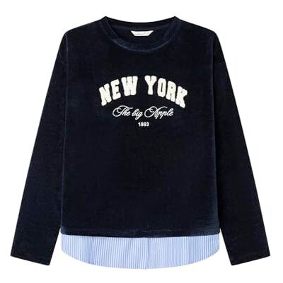 72733 Springfield New York Chenille LS with Shirt Bottom T, Blue, XS damskie 72733 Springfield New York Chenille LS with Shirt Bottom T, Blue, XS damskie