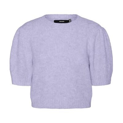 10320494-4737590 VERO MODA Vmnovah SS O-Neck Puff sweter damski Ga Noos, Purple Heather, S 10320494-4737590 VERO MODA Vmnovah SS O-Neck Puff sweter damski Ga Noos, Purple Heather, S