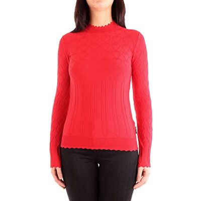W S D19 10 X A107 Love Moschino Damski Fitted with Long Sleeves,Collar, Cuffs and Bottom Hem Feature A Textured Edge Pullover Sweater, czerwony, 46 PL W S D19 10 X A107 Love Moschino Damski Fitted with Long Sleeves,Collar, Cuffs and Bottom Hem Feature A Textured Edge Pullover Sweater, czerwony, 46 PL