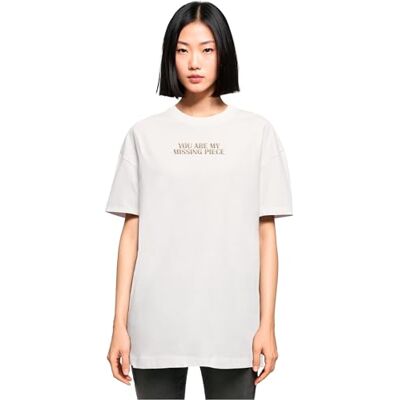 MP0008449 Merchcode Damska koszulka damska Missing Piece Oversized Boyfriend Tee, Oversized Fit, bawełna 100%, M, biały, M MP0008449 Merchcode Damska koszulka damska Missing Piece Oversized Boyfriend Tee, Oversized Fit, bawełna 100%, M, biały, M