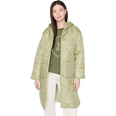 TWOAW23MO00274 Trendyol Damen Oversize Parkas Plain Webstoff Winterjacke Płaszcz damski, Jasny khaki, S TWOAW23MO00274 Trendyol Damen Oversize Parkas Plain Webstoff Winterjacke Płaszcz damski, Jasny khaki, S