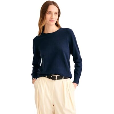 WE02145 NAADAM Oryginalny Cashmere Crewneck sweter damski, granatowy, L WE02145 NAADAM Oryginalny Cashmere Crewneck sweter damski, granatowy, L
