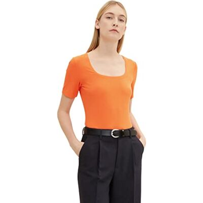 1035461 TOM TAILOR Damski T-shirt , 15612 Fever Red, XS 1035461 TOM TAILOR Damski T-shirt , 15612 Fever Red, XS