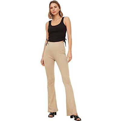 TWOSS20PL0342 Trendyol Damskie spodenki z dzianiny z norek, Norka, S TWOSS20PL0342 Trendyol Damskie spodenki z dzianiny z norek, Norka, S