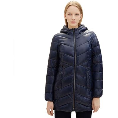 1039271 TOM TAILOR Damski lekki płaszcz pikowany z kapturem, 10668 Sky Captain Blue, XL 1039271 TOM TAILOR Damski lekki płaszcz pikowany z kapturem, 10668 Sky Captain Blue, XL