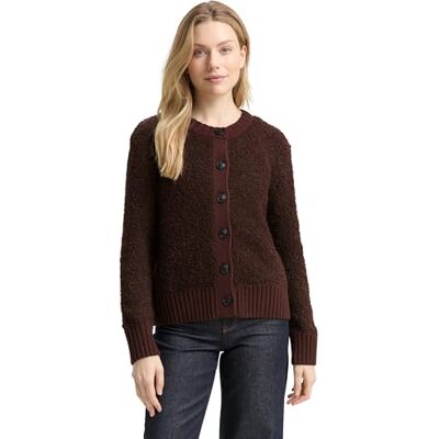 1049149 TOM TAILOR Damski kardigan z dzianiny, 39062 – Dark Pecan Brown Melange, L 1049149 TOM TAILOR Damski kardigan z dzianiny, 39062 – Dark Pecan Brown Melange, L