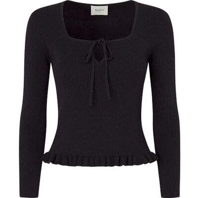 PL702100 Pepe Jeans Damski sweter Faith Top, czarny (czarny), XS PL702100 Pepe Jeans Damski sweter Faith Top, czarny (czarny), XS