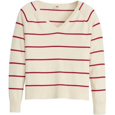 A8502 Levi's Petal Vneck Sweater Stephanie Stripe But, Stephanie Stripe But, M A8502 Levi's Petal Vneck Sweater Stephanie Stripe But, Stephanie Stripe But, M