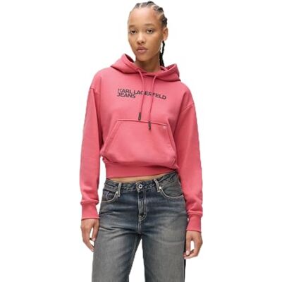 A2W20053 Karl Lagerfeld Jeans, Damskie, Essentail Logo Hoddie, Regular Fit, Różowy, XS A2W20053 Karl Lagerfeld Jeans, Damskie, Essentail Logo Hoddie, Regular Fit, Różowy, XS