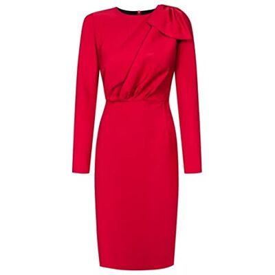 1069 - Size XS, Rot Swing Fashion Bridget damska elegancka sukienka ołówkowa biznesowa sukienka płaszczowa świąteczna sukienka imprezowa sukienki koktajlowe sukienki vintage długość do kolan długi rękaw 1069 - Size XS, Rot Swing Fashion Bridget damska elegancka sukienka ołówkowa biznesowa sukienka płaszczowa świąteczna sukienka imprezowa sukienki koktajlowe sukienki vintage długość do kolan długi rękaw