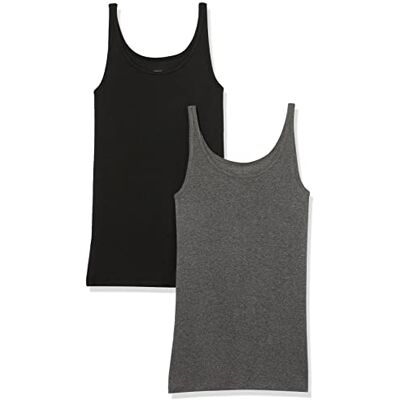 P_AE1108_S2-BLCHA-Large Amazon Essentials Damski tank top z cienkim paskiem, 2 sztuki, czarny/grafitowy wrzosowy, rozmiar L P_AE1108_S2-BLCHA-Large Amazon Essentials Damski tank top z cienkim paskiem, 2 sztuki, czarny/grafitowy wrzosowy, rozmiar L