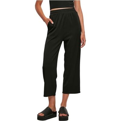 TB6006-00007_U Urban Classics Damskie spodnie damskie Straight Leg Rib Interlock Culotte Black XXL, czarny, XXL TB6006-00007_U Urban Classics Damskie spodnie damskie Straight Leg Rib Interlock Culotte Black XXL, czarny, XXL