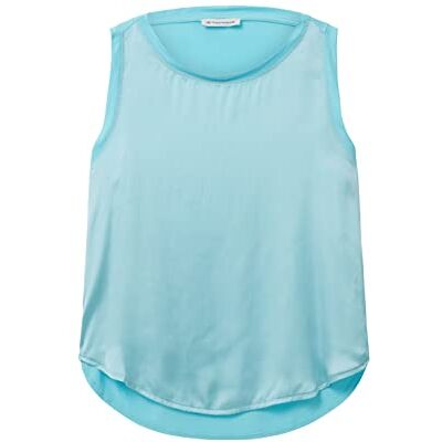 1036797 TOM TAILOR Damski top Basic z mieszanki materiałów, 26007 Teal Radiance, L 1036797 TOM TAILOR Damski top Basic z mieszanki materiałów, 26007 Teal Radiance, L