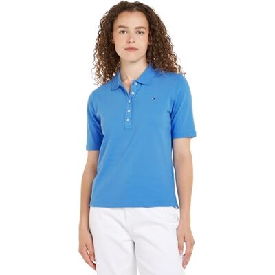 WW0WW37820 Tommy Hilfiger Damskie koszulki polo z krótkim rękawem, Niebieski (Blue Spell), XXS WW0WW37820 Tommy Hilfiger Damskie koszulki polo z krótkim rękawem, Niebieski (Blue Spell), XXS
