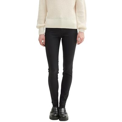 1043333 TOM TAILOR Denim Damskie dżinsy NELA Extra Skinny, 10275 – powlekany Black Denim, 31W / 32L 1043333 TOM TAILOR Denim Damskie dżinsy NELA Extra Skinny, 10275 – powlekany Black Denim, 31W / 32L