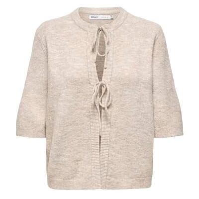 15368990-4959555 ONLY Bow Onlsimoni Knt Noos kardigan 2/4, pumice Stone, rozmiar XXL damski, Pumice Stone., XXL 15368990-4959555 ONLY Bow Onlsimoni Knt Noos kardigan 2/4, pumice Stone, rozmiar XXL damski, Pumice Stone., XXL