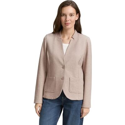 1038703 Tom Tailor Damska marynarka Basic Otoman z kieszeniami, 38330 Soft Taupe Melange, XL 1038703 Tom Tailor Damska marynarka Basic Otoman z kieszeniami, 38330 Soft Taupe Melange, XL