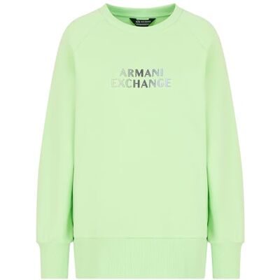 3DYM25YJEEZ1889 Armani Exchange Women's Metallic Logo Terry Crewneck Pulower Bluza Agave, S, Agave, S 3DYM25YJEEZ1889 Armani Exchange Women's Metallic Logo Terry Crewneck Pulower Bluza Agave, S, Agave, S
