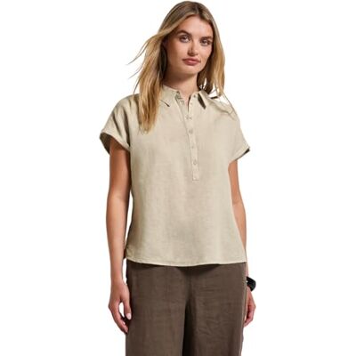 3410515 Street One Damska bluzka koszulowa z mieszanki lnu, Moonstone Sand, 42 3410515 Street One Damska bluzka koszulowa z mieszanki lnu, Moonstone Sand, 42