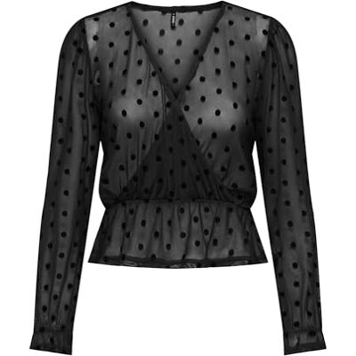 15358995-4869289 Onljuliet L/S Wrap Top Box JRS, czarny, L 15358995-4869289 Onljuliet L/S Wrap Top Box JRS, czarny, L