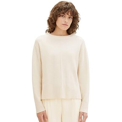 1038706 TOM TAILOR Sweter damski, 17573 Soft Beige Melange, XXL 1038706 TOM TAILOR Sweter damski, 17573 Soft Beige Melange, XXL