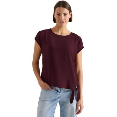 B346624 Cecil Mieszanka strukturalna bluzka Sweet Grape red S B346624 Cecil Mieszanka strukturalna bluzka Sweet Grape red S