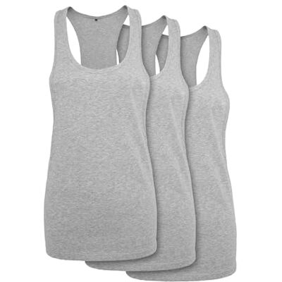 BY020B-00431-0058 Build your Brand Damski tank top damski luźny tank top 3-pak Heather Grey XS, szary (Heather Grey), XS BY020B-00431-0058 Build your Brand Damski tank top damski luźny tank top 3-pak Heather Grey XS, szary (Heather Grey), XS