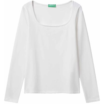 3FJHD10AQ United Colors of Benetton T-shirt damski, Kolor biały, XXS 3FJHD10AQ United Colors of Benetton T-shirt damski, Kolor biały, XXS