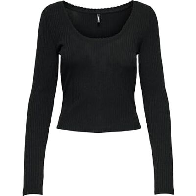15356191-4840698 Onlnelle Life L/S U-Neck Top Box JRS, czarny, XS 15356191-4840698 Onlnelle Life L/S U-Neck Top Box JRS, czarny, XS