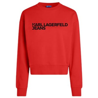 246J1809390XS Karl Lagerfeld Jeans, Damskie, Essential Logo Sweat, Regular Fit, Czerwony, XS 246J1809390XS Karl Lagerfeld Jeans, Damskie, Essential Logo Sweat, Regular Fit, Czerwony, XS