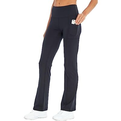 FLP0654A-001-Large Bally Total Fitness Damskie spodnie High Rise Pocket Slim Bootcut, czarny, L FLP0654A-001-Large Bally Total Fitness Damskie spodnie High Rise Pocket Slim Bootcut, czarny, L