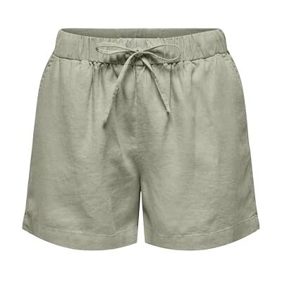 15314055 ONLY Onlcaro Mw Linen B Pull-up Cc PNT szorty damskie, khaki-zielony (Oil Green), XL 15314055 ONLY Onlcaro Mw Linen B Pull-up Cc PNT szorty damskie, khaki-zielony (Oil Green), XL