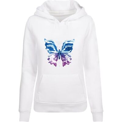 MST055 Miss Tee Damska bluza z kapturem Chromed Butterfly Hoody, luźna bluza z kapturem z nadrukiem z przodu, regularny krój, rozmiary XS 5XL, biały, 5XL MST055 Miss Tee Damska bluza z kapturem Chromed Butterfly Hoody, luźna bluza z kapturem z nadrukiem z przodu, regularny krój, rozmiary XS 5XL, biały, 5XL