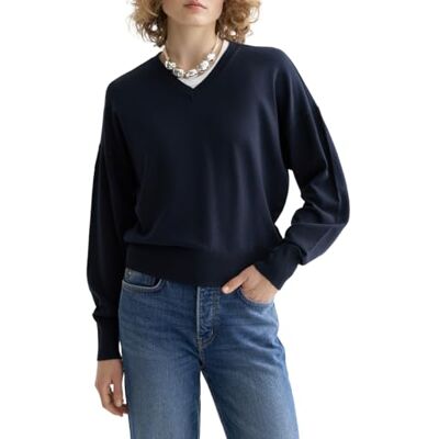 178216 Scotch & Soda Damski sweter z dekoltem w serek, Night 0002, XS 178216 Scotch & Soda Damski sweter z dekoltem w serek, Night 0002, XS