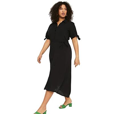 8683046266719 Trendyol Curve sukienka plus size niebieska na co dzień, Czarny, 70-Du?e rozmiary 8683046266719 Trendyol Curve sukienka plus size niebieska na co dzień, Czarny, 70-Du?e rozmiary
