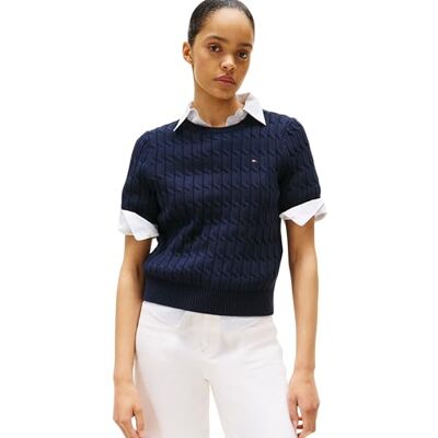 WW0WW45656 Tommy Hilfiger Sweter damski, Niebieski (Dark Night Navy), XS WW0WW45656 Tommy Hilfiger Sweter damski, Niebieski (Dark Night Navy), XS