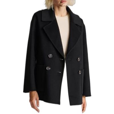 28F7DN083 United Colors of Benetton Płaszcz damski, czarne, L 28F7DN083 United Colors of Benetton Płaszcz damski, czarne, L