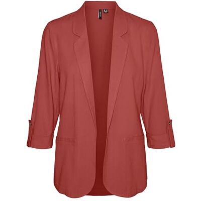 10279700 VMJESMILO 3/4 Loose Blazer WVN GA NOOS, marsala, S 10279700 VMJESMILO 3/4 Loose Blazer WVN GA NOOS, marsala, S
